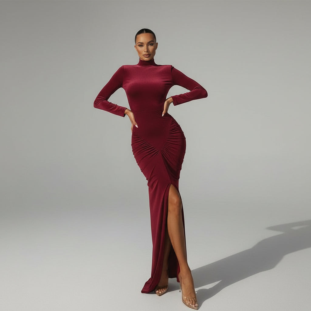 Bodycon hugging split Evening party dress