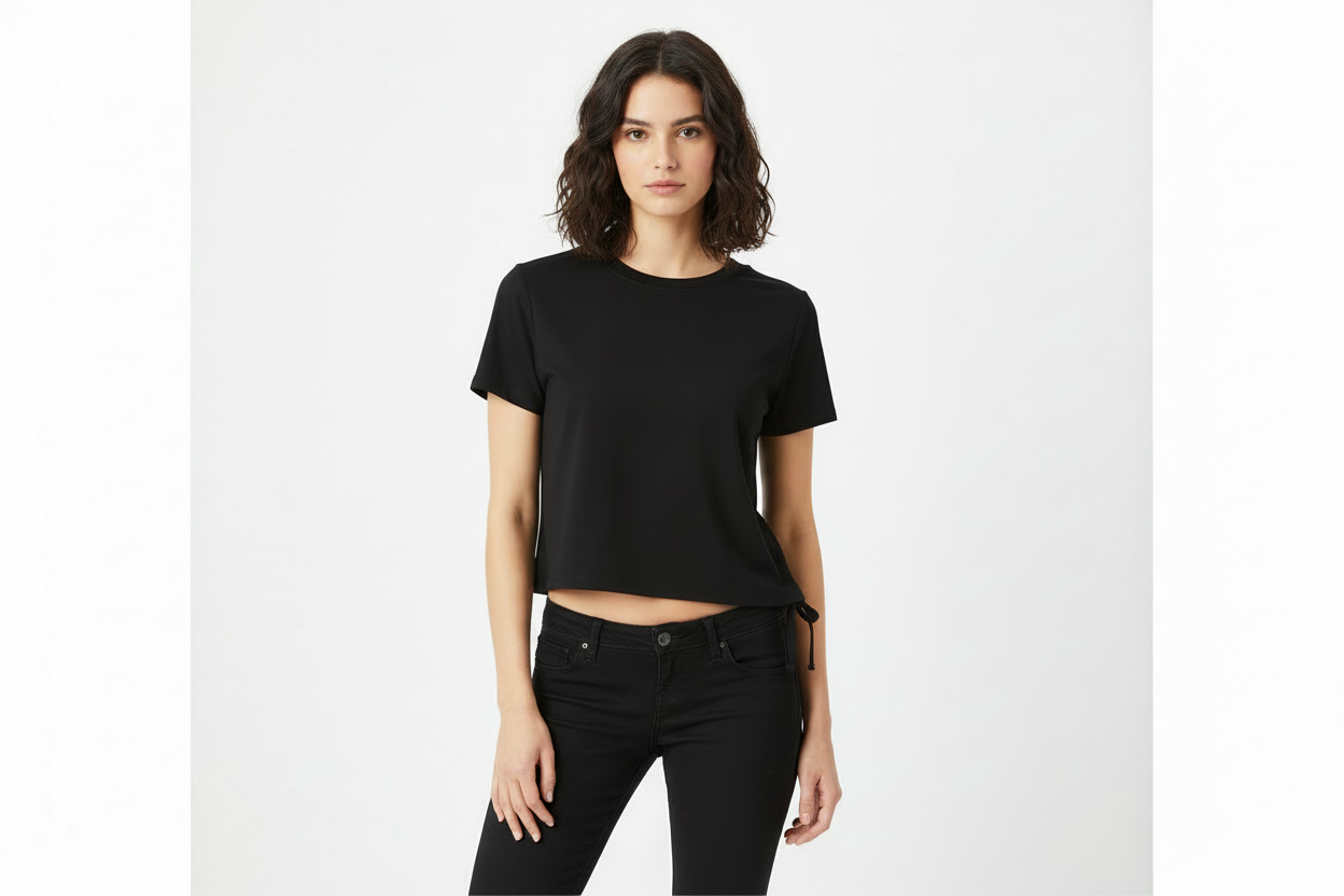 Essential Drawstring T-Shirt Bodycon Top