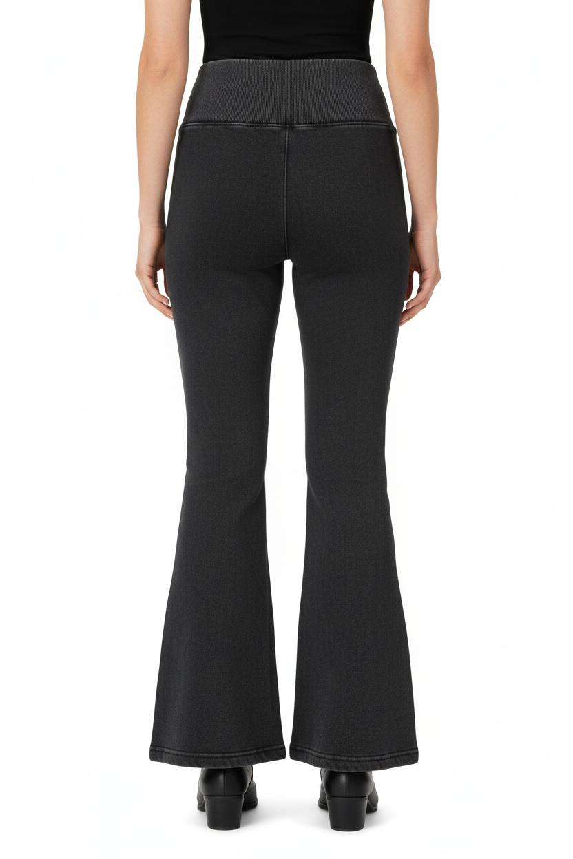 Vintage Washed Flared Fleece Pants