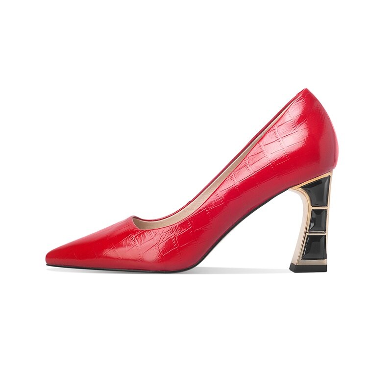 Women’s Red Patent Leather Pointed-Toe pumps Heels