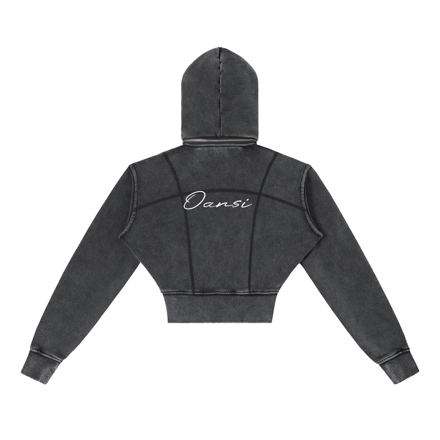 Vintage Washed Cropped Fleece Hoodie