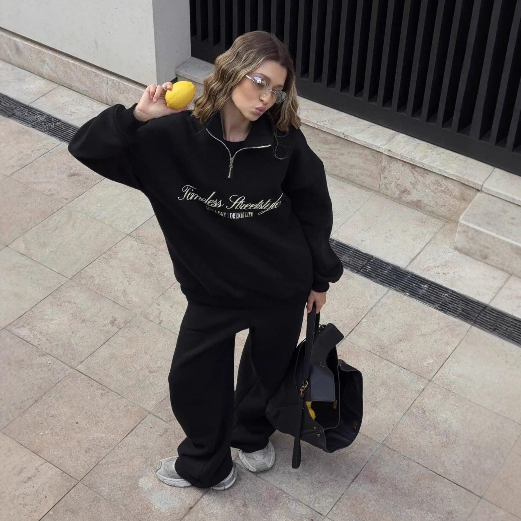 Unisex long sleeved hoodie and pants two piece tracksuit set