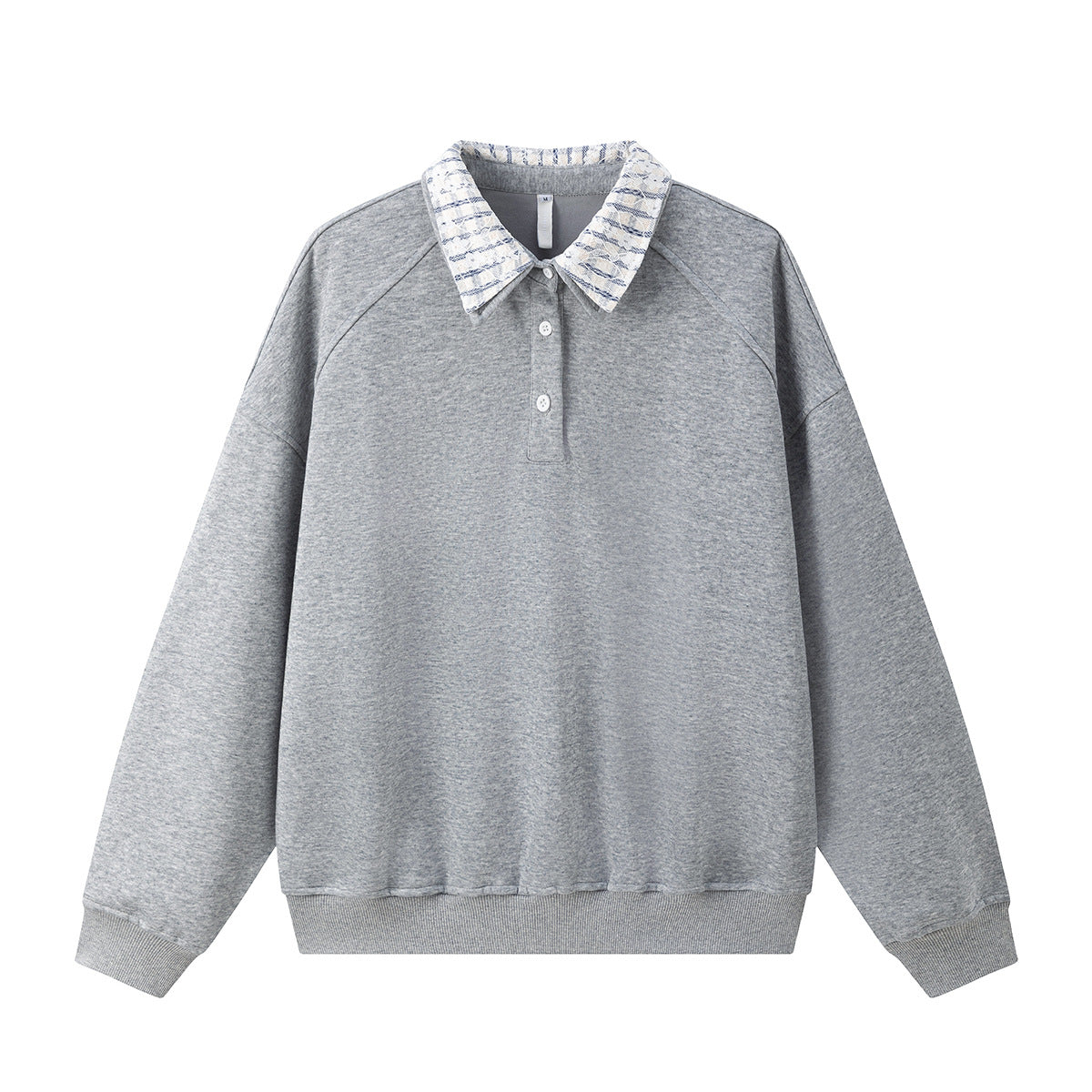 Unisex collar embroidered sweatshirt