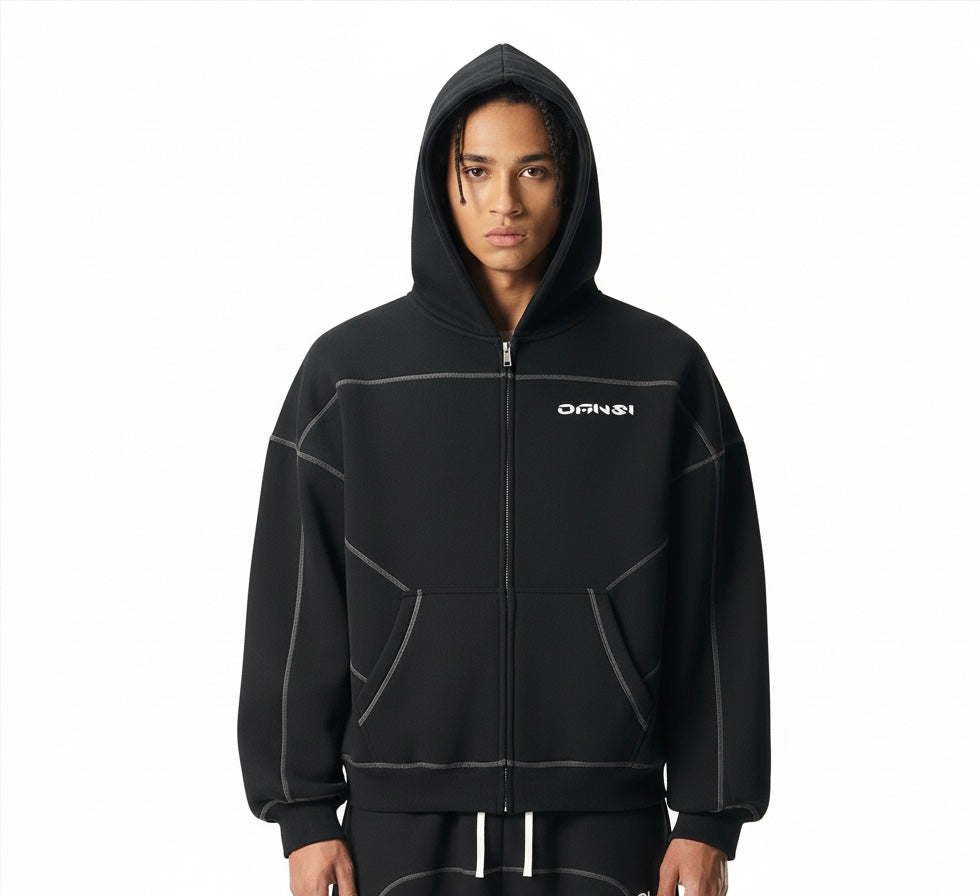 Unisex Boxy Fleece Zip Hoodie