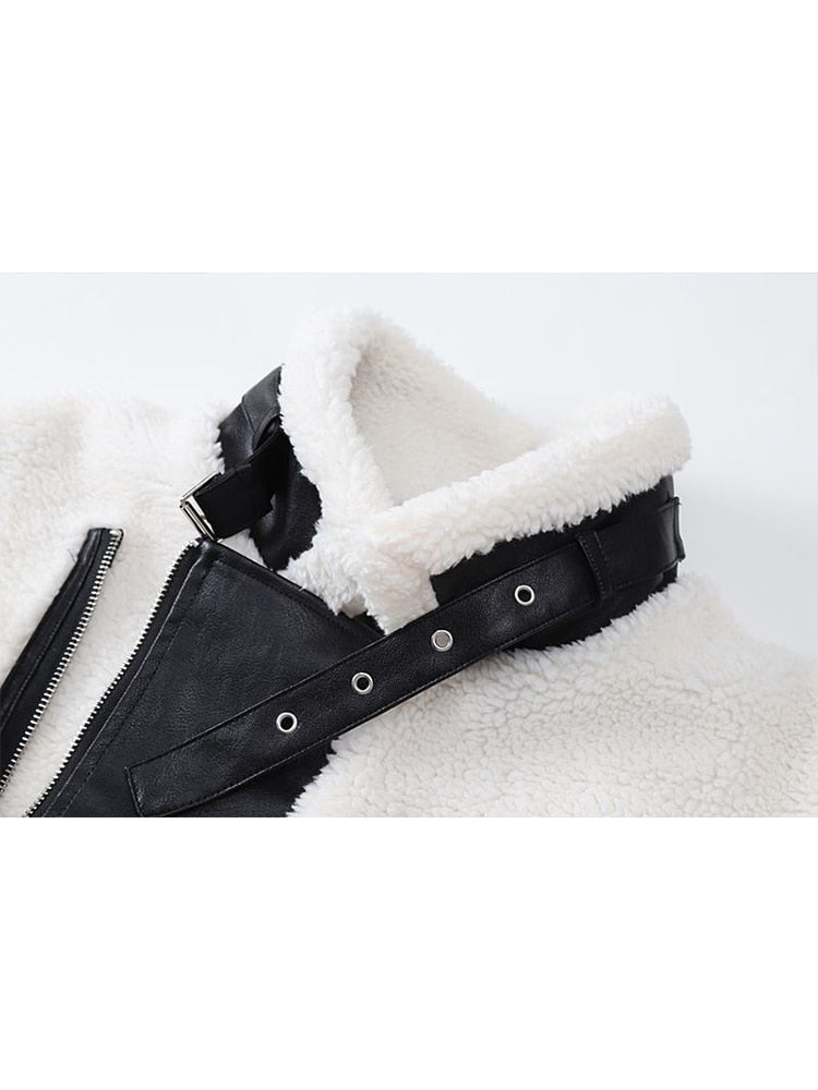 Women’s PU Faux Leather Jacket Cold Weather Outerwear