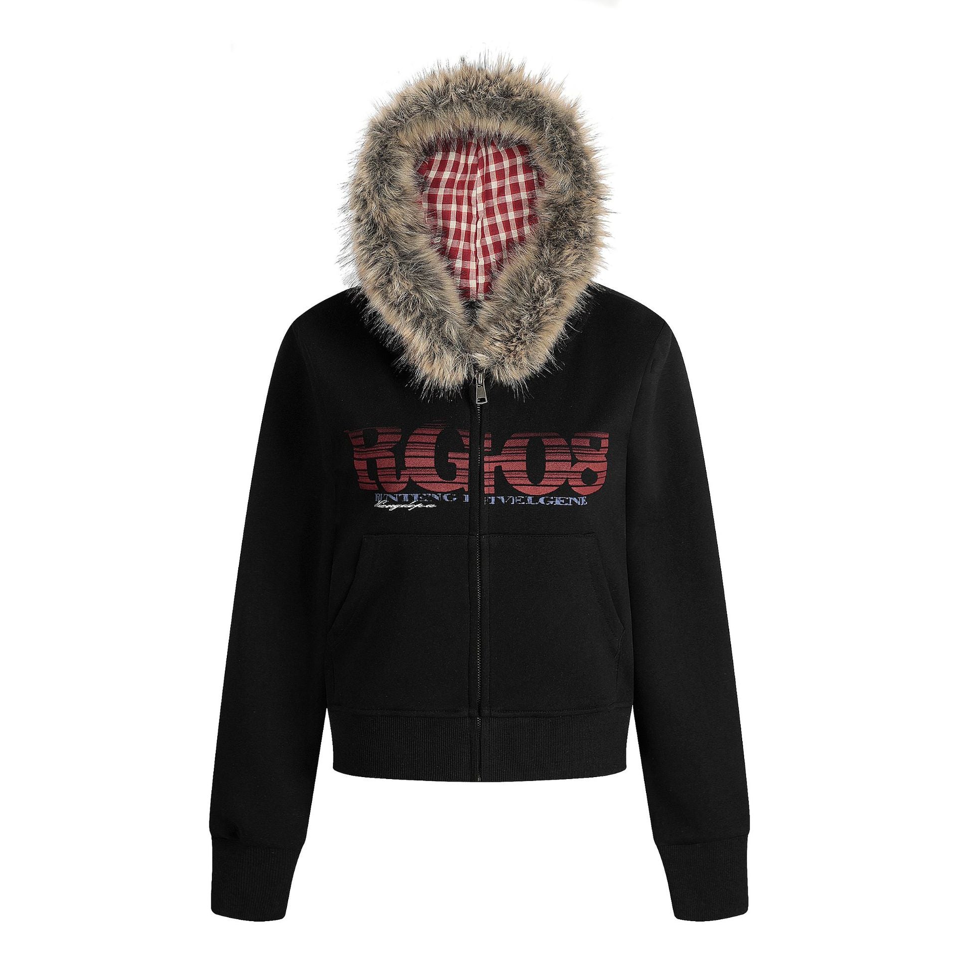 Splicing zipper hoodie