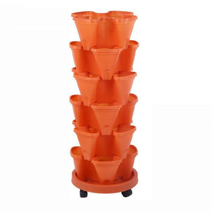 Balcony 6-layer Three-dimensional Basin Combination Plastic Flowerpot