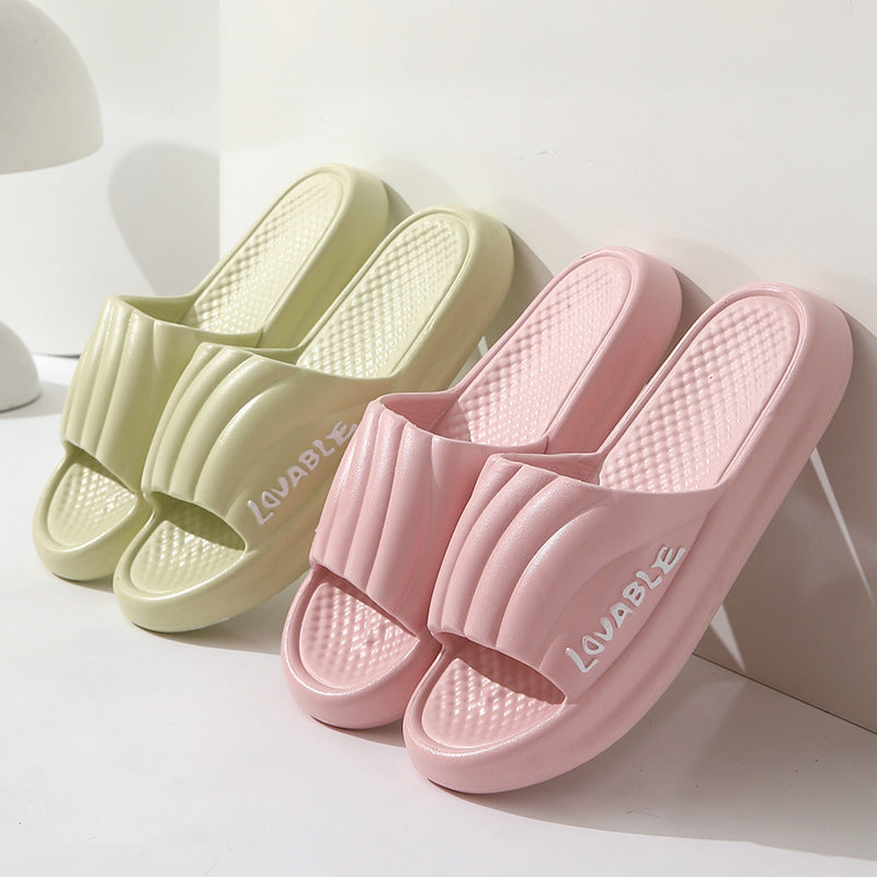 Summer Stripe Letter Design Home Slippers