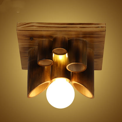 Wooden bamboo  ceiling lamp