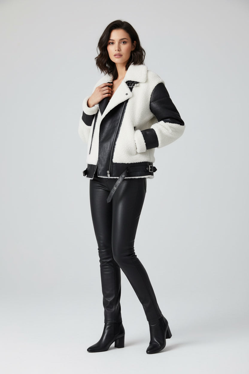 Women’s PU Faux Leather Jacket Cold Weather Outerwear