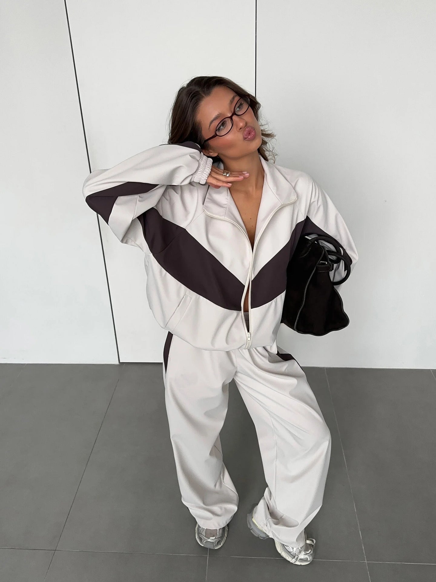 Loose long sleeved  two piece tracksuit sets