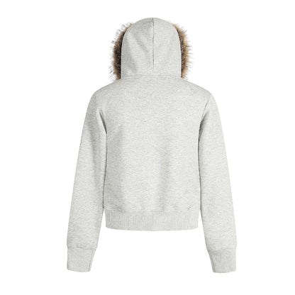 Splicing zipper hoodie