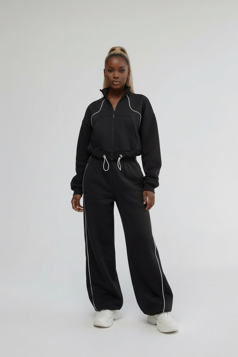 Urban Zip-Up Two-Piece Tracksuit Set