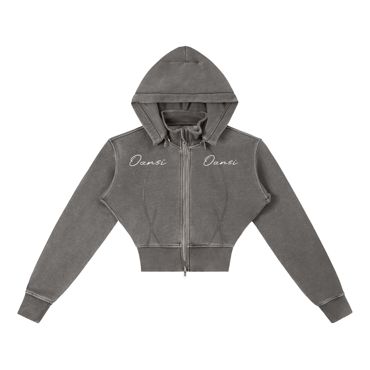 Vintage Washed Cropped Fleece Hoodie