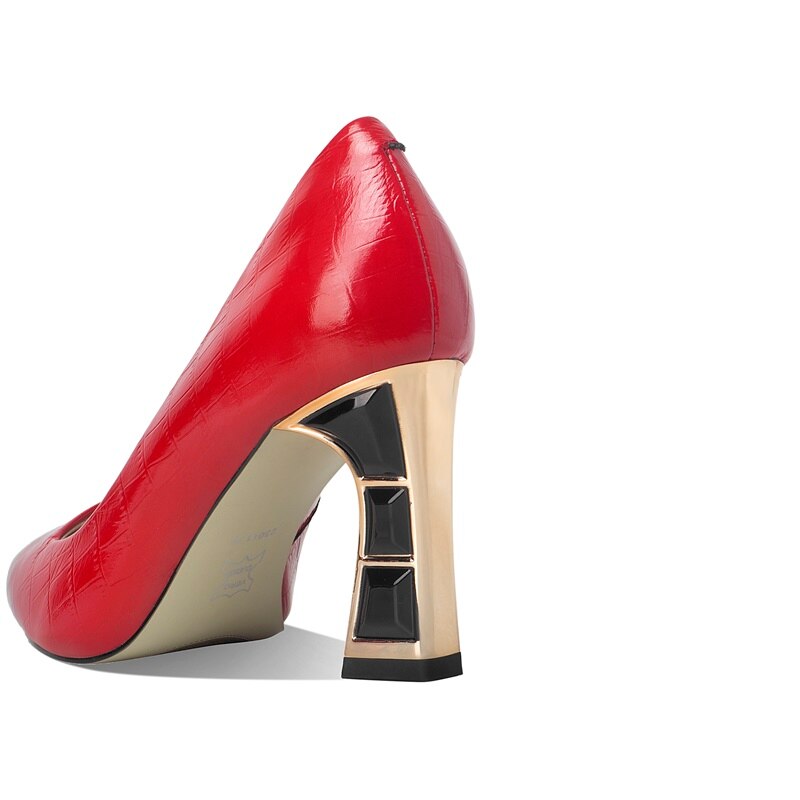 Women’s Red Patent Leather Pointed-Toe  pumps Heels
