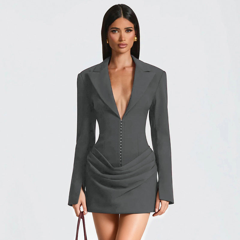 • Elegant Corset Blazer Mini Dress