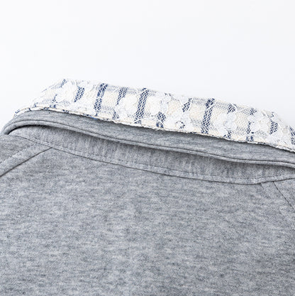 Unisex collar embroidered sweatshirt