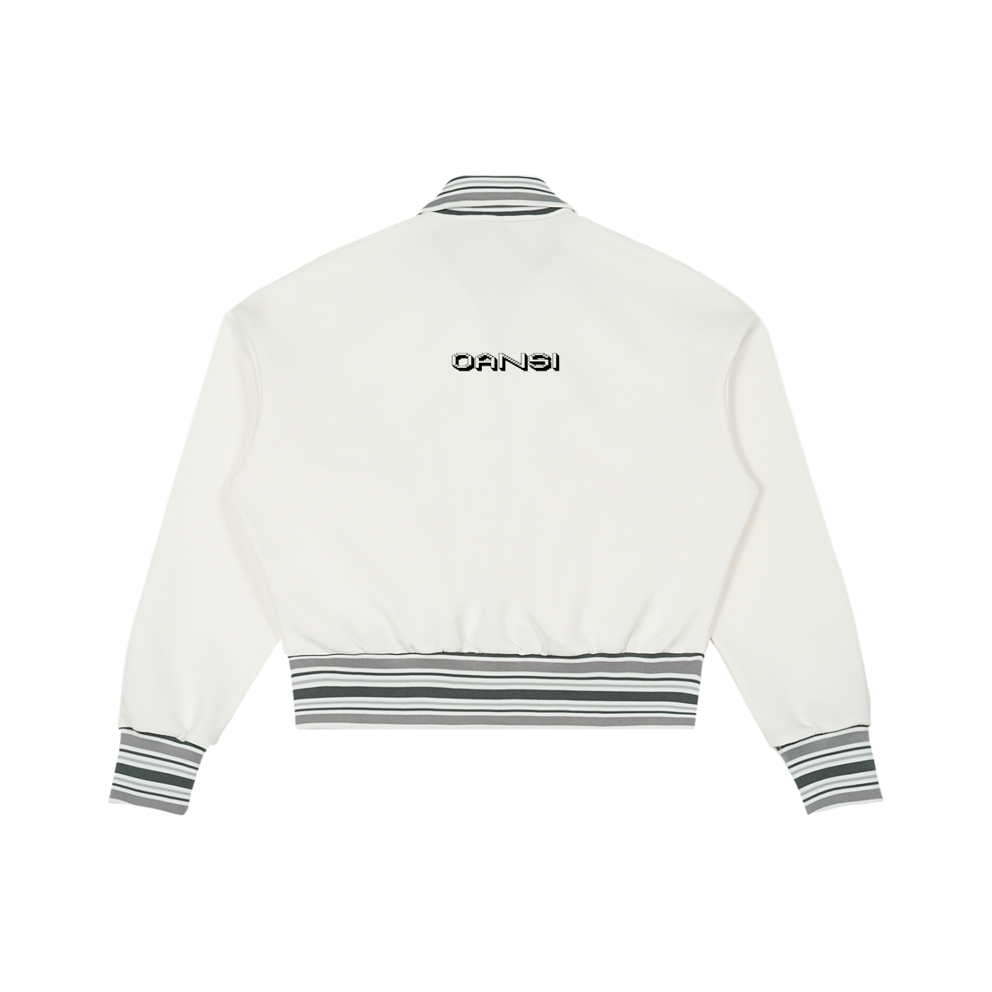 Oansi White Unisex Tracksuit Oversized Zip-Up Jacket &amp; WideLeg Pants Set