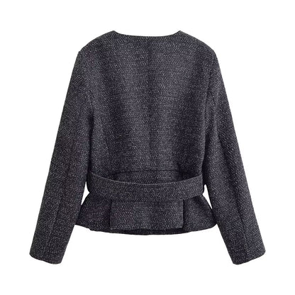 Tweed Belted Blazer and Matching Shorts Co-ord