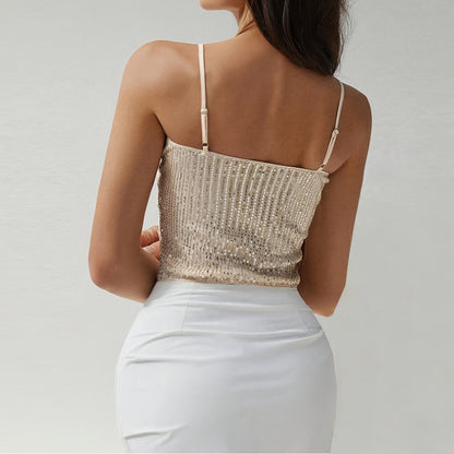 sequinned camisole top