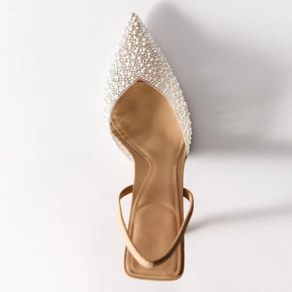 Pointed toe Pearl Heel pumps