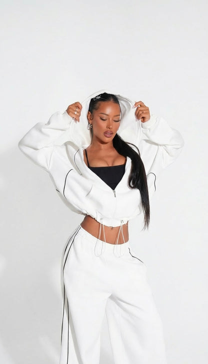 Urban Zip-Up Two-Piece Tracksuit Set