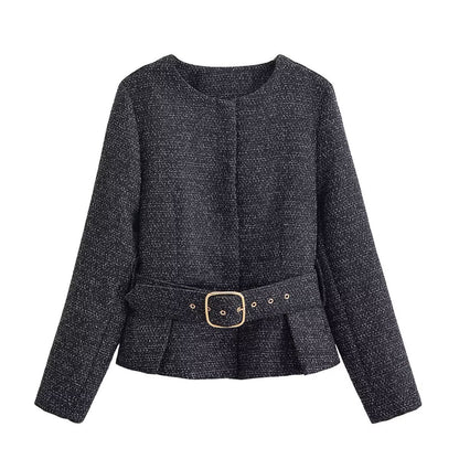 Tweed Belted Blazer and Matching Shorts Co-ord