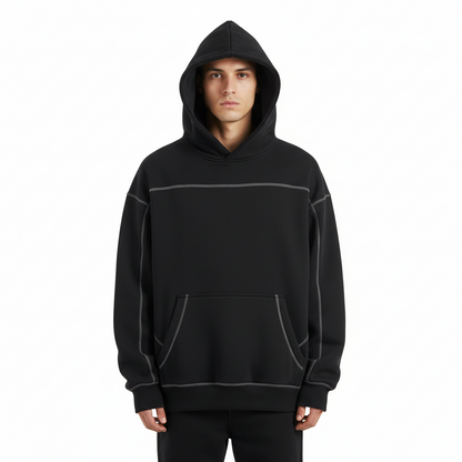Contrast Boxy Fleece Hoodie