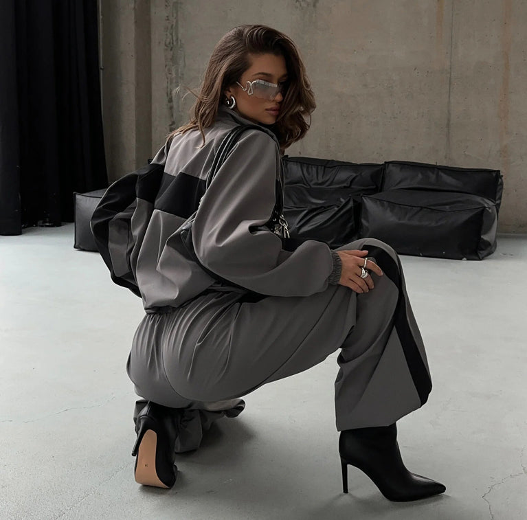 Loose long sleeved  two piece tracksuit sets