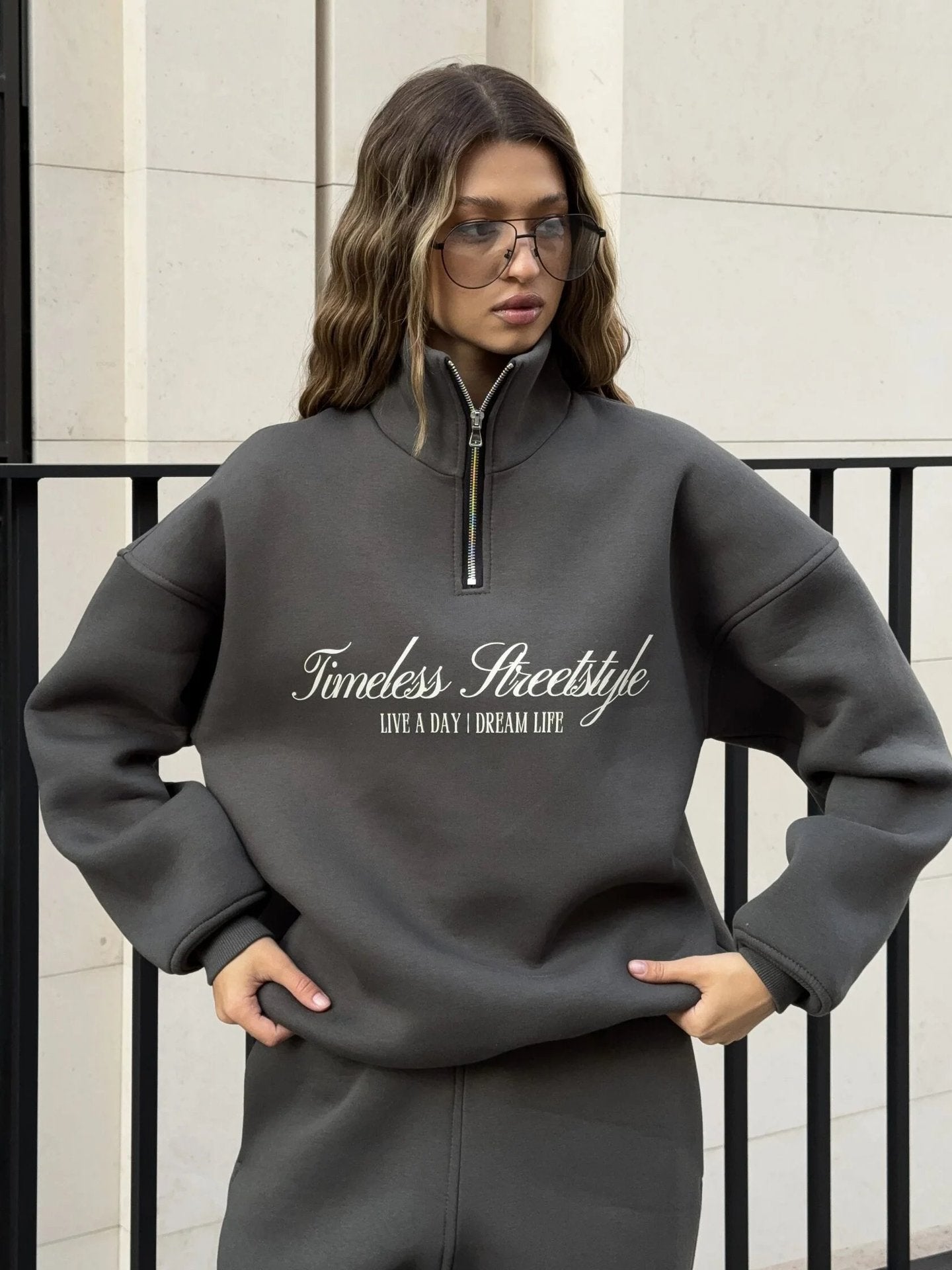 Unisex long sleeved hoodie and pants two piece tracksuit set