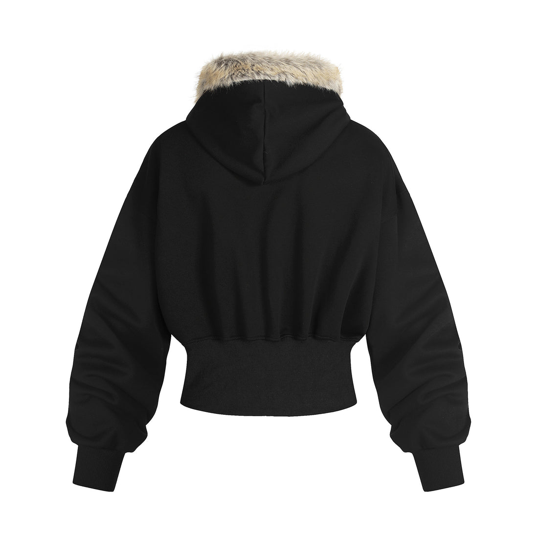 fur Hoodie high waisted sweatshirt