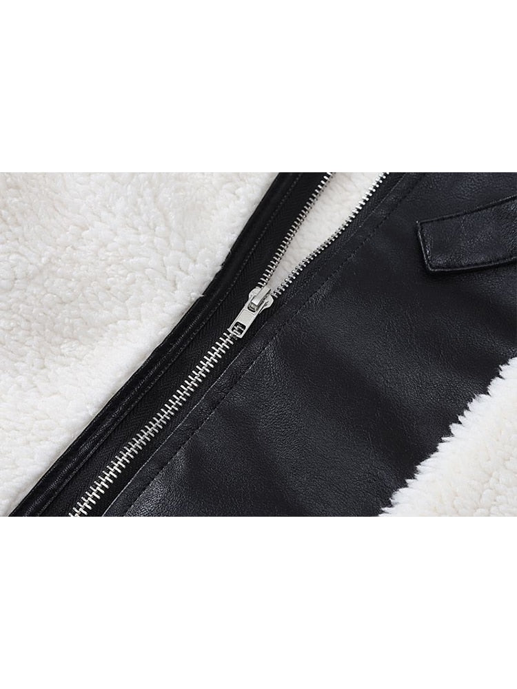 Women’s PU Faux Leather Jacket Cold Weather Outerwear