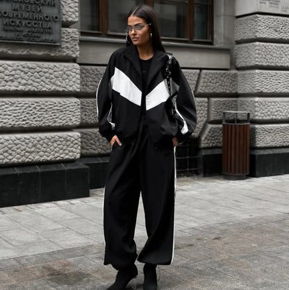 Loose long sleeved  two piece tracksuit sets