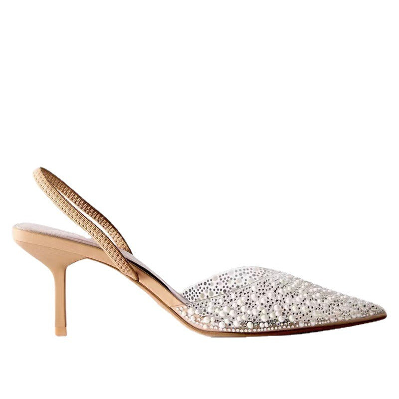 Pointed toe Pearl Heel pumps