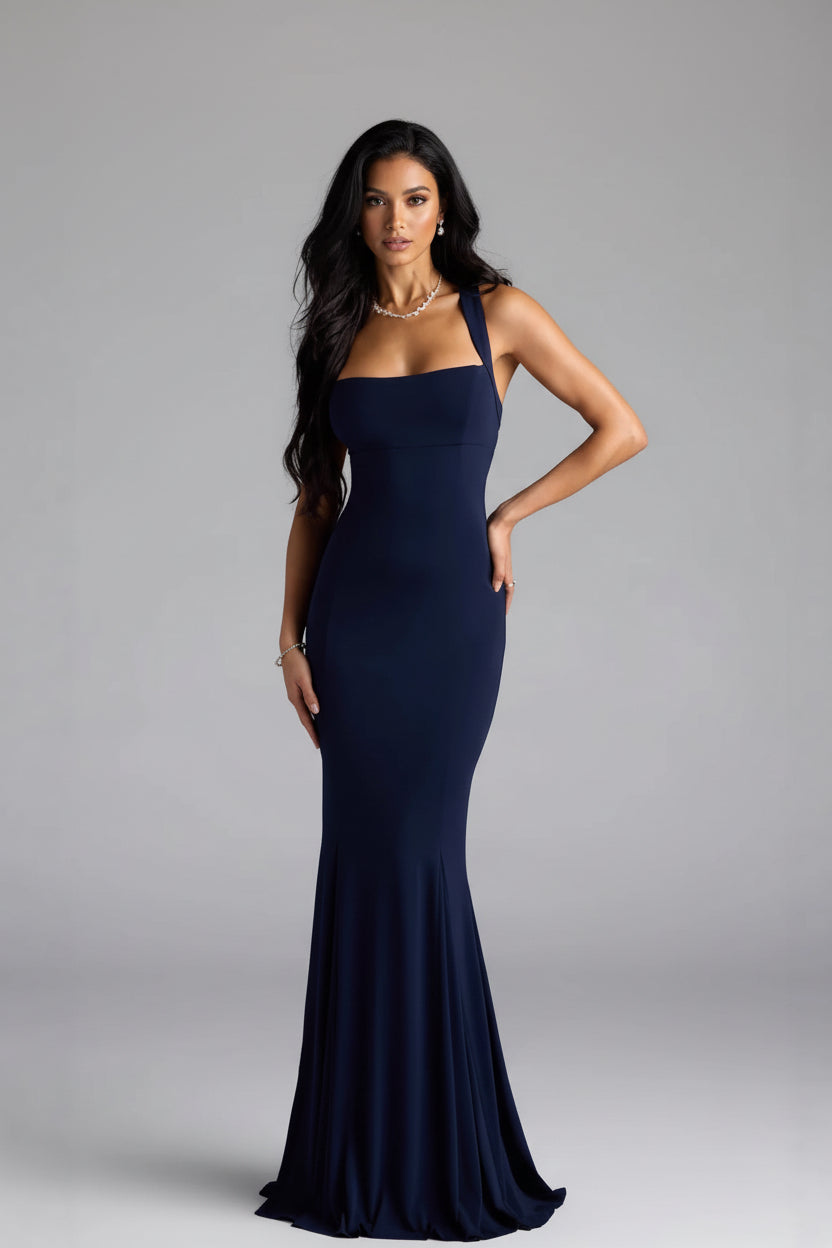 backless evening maxi party  dress