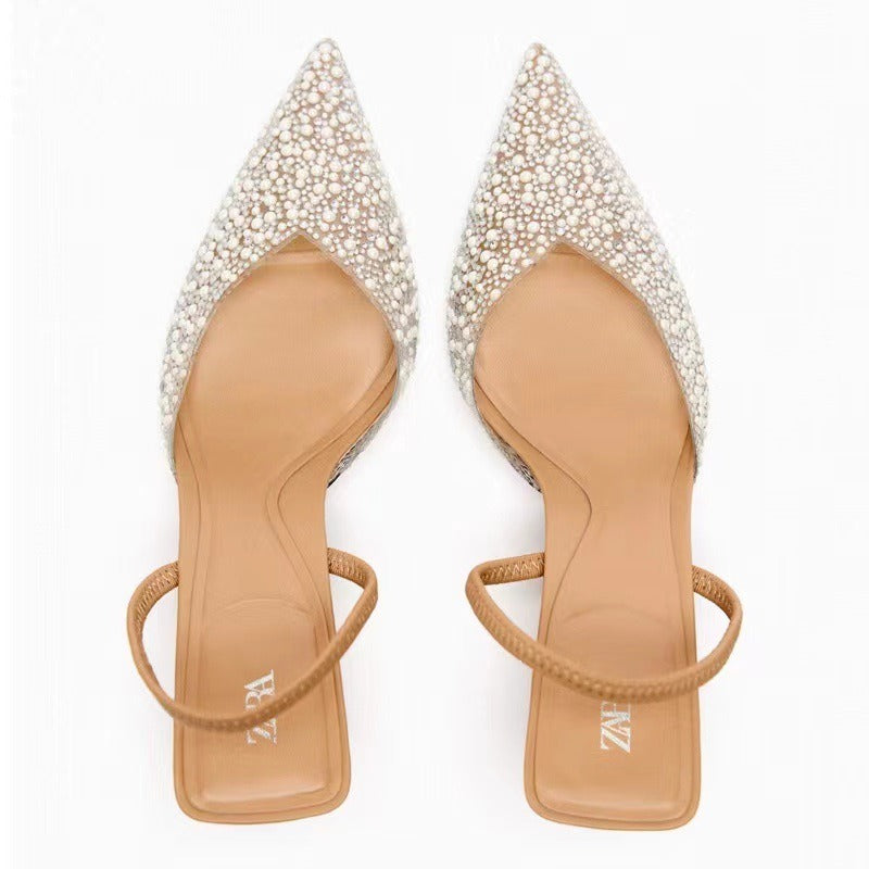 Pointed toe Pearl Heel pumps