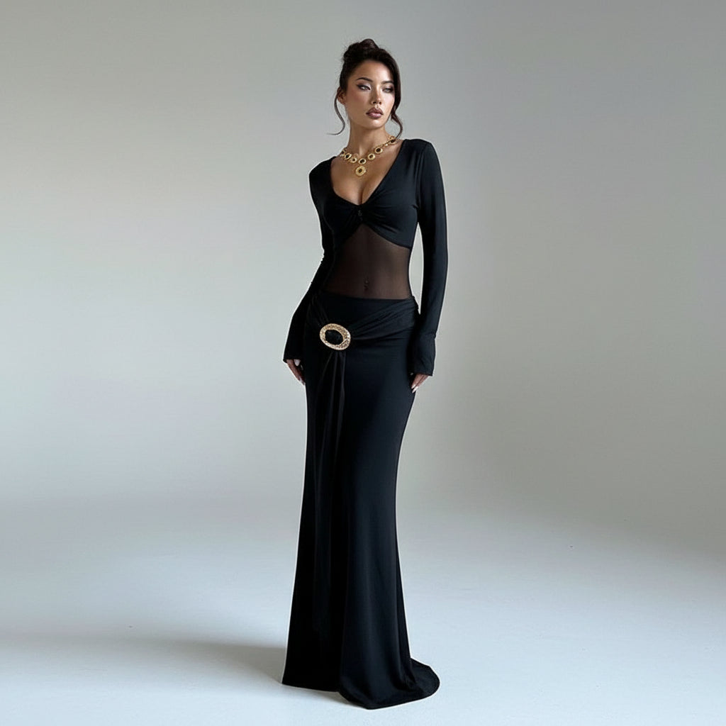 Midnight Siren Evening party Maxi Dress