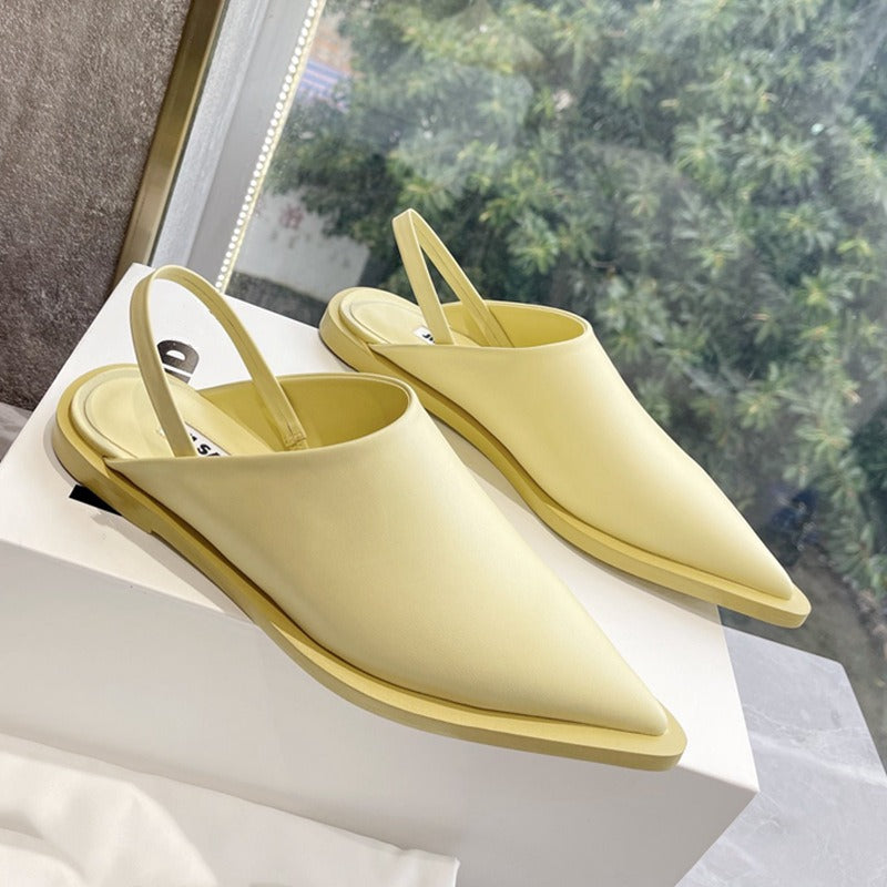 pointed high bun heels and slippers