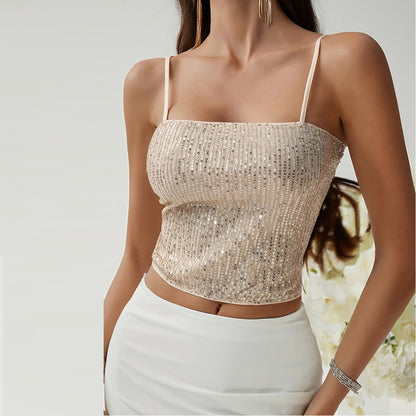 sequinned camisole top