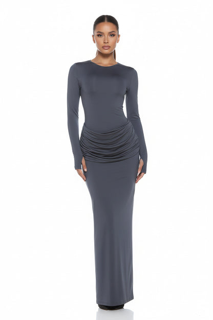 Rapped Long Sleeve Maxi Dress