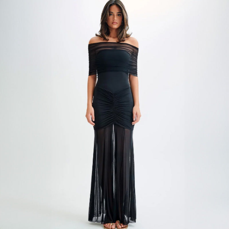 strapless Mesh Evening party Maxi Dress