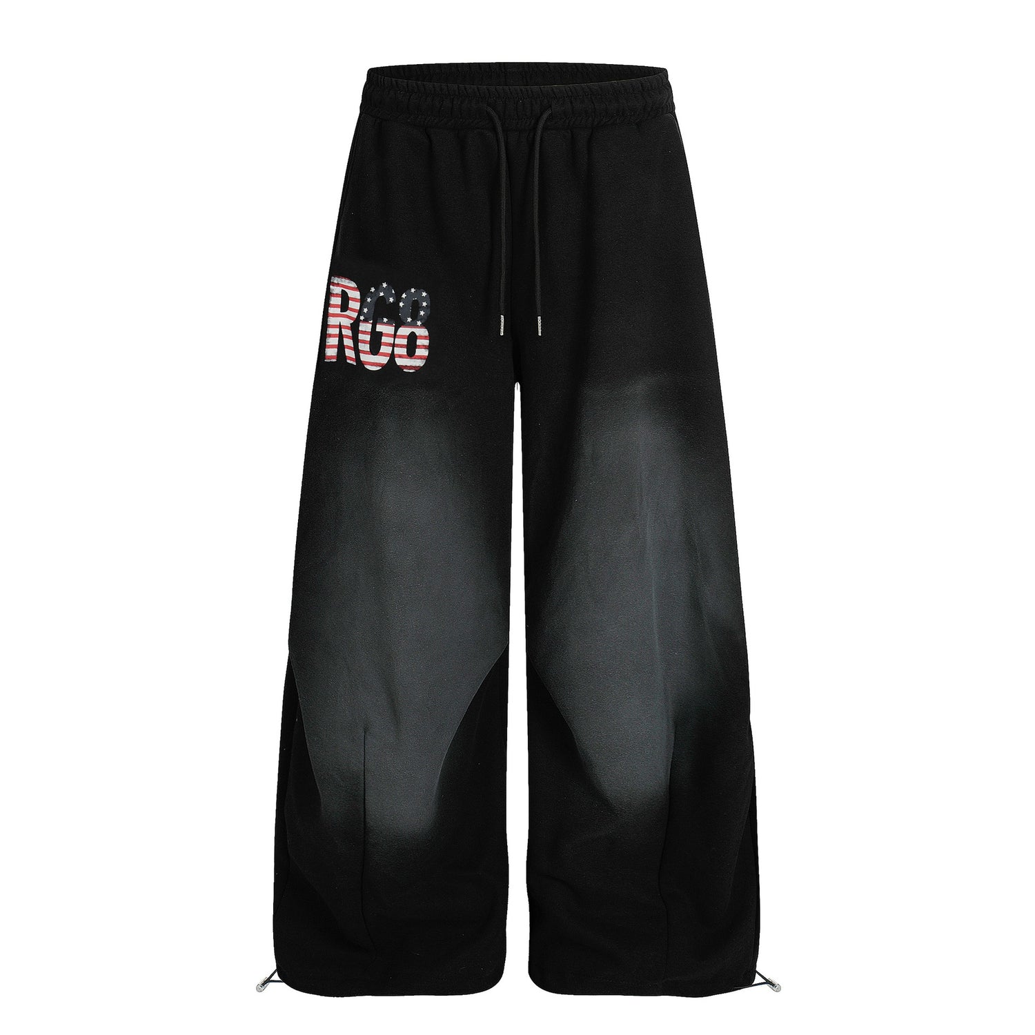 Washed Crinkle Cargo Pants Loose Wid Leg Trousers