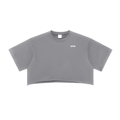 Snow Washed Raw Edge Crop Top