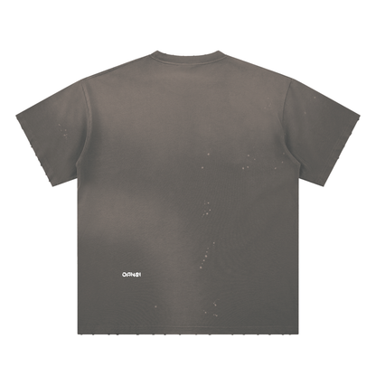 Hand-Frayed Sunfade Paint Splatter T-Shirt