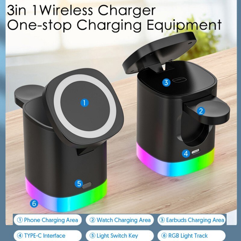 3 In 1 Magnetic Wireless Fast Charger