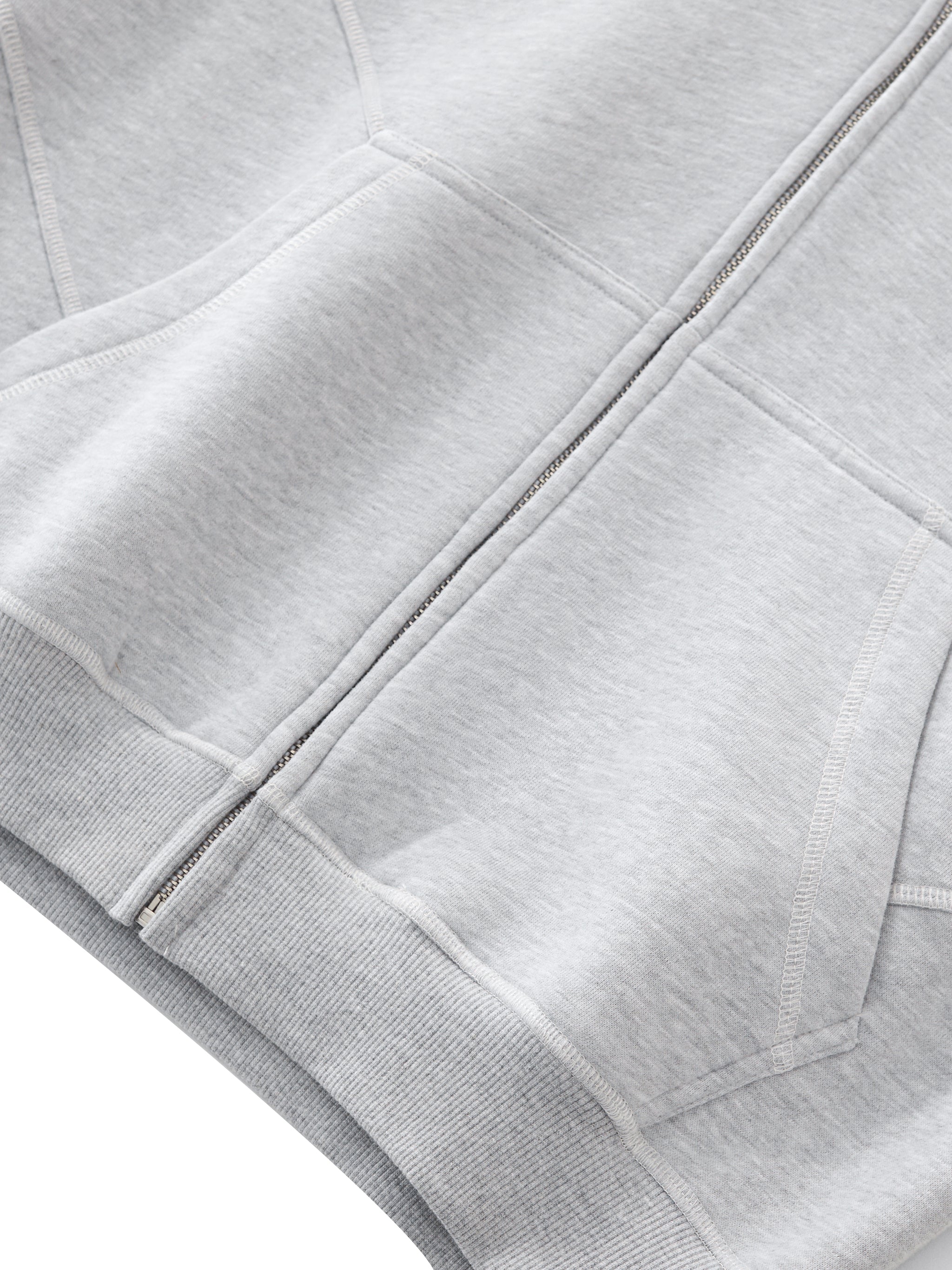 Unisex Boxy Fleece Zip Hoodie