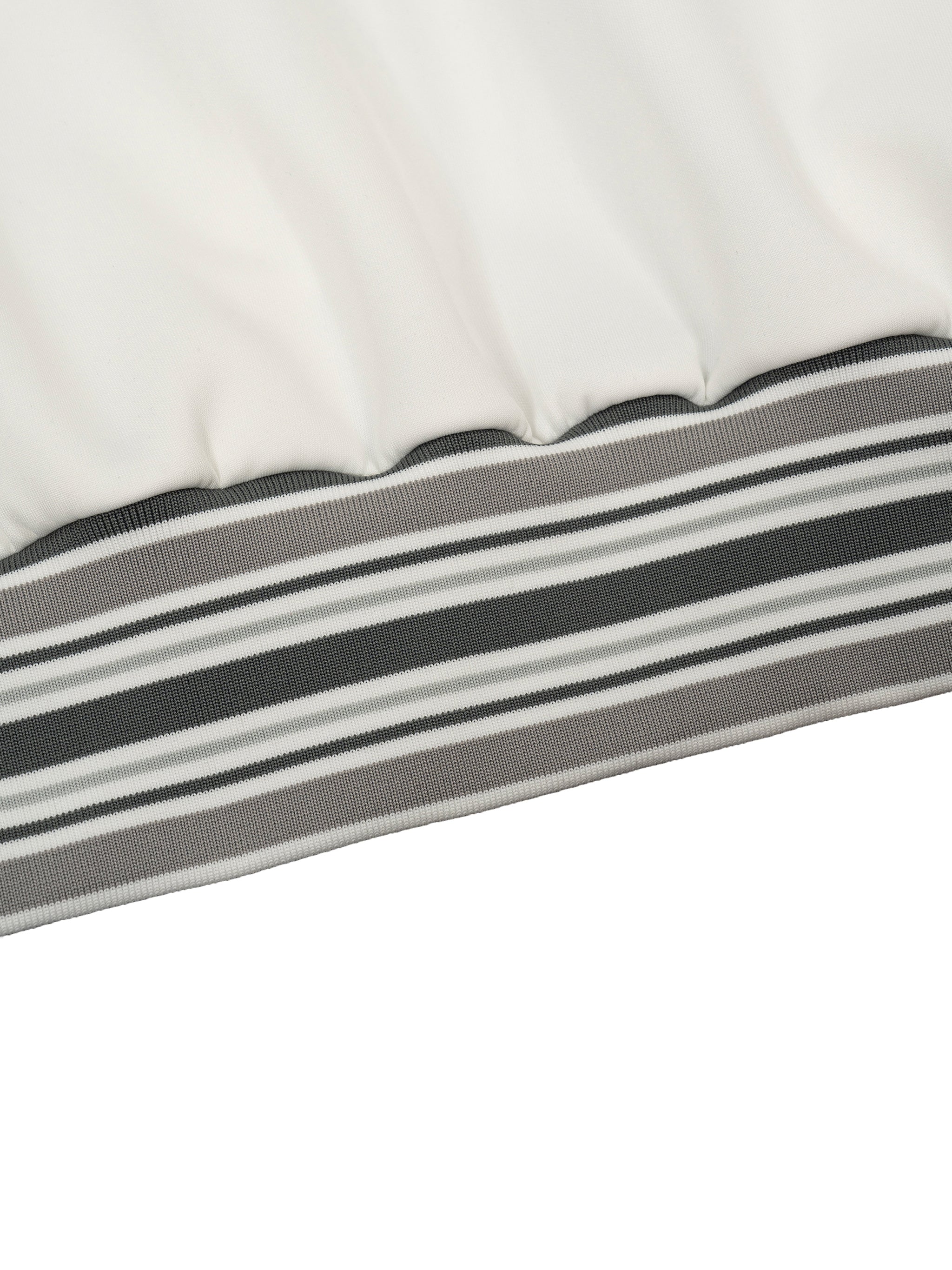 Oansi Unisex Striped Rib Collar Zip Jacket Hoodie sweatshirt